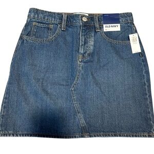Old Navy button fly medium blue denim jean skirt size XL 14-16 NWT